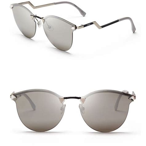 fendi mirrored rimless cat eye sunglasses 50mm